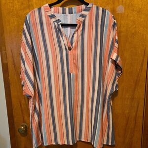 Plus Size Womens Blouse Size 3X Cap Sleeves